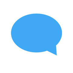 Chat linear icon. One simple blue speaking bubble icon. Talking illustration dialog message illustration for web. Flat and cute graphic speaking balloon.