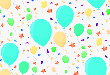 Seamless pattern with festive balloons, for paper or decoration