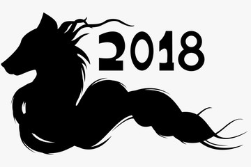 New Year's Eve dog, holiday dog shadow