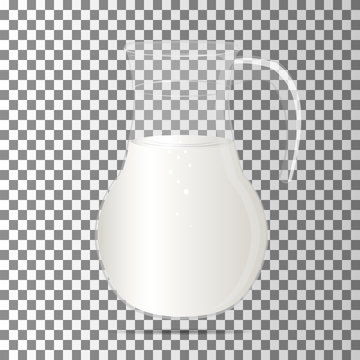 Decanter with milk . Vector illustration.