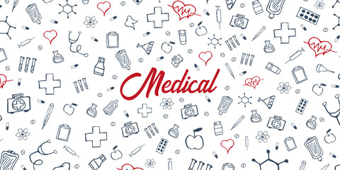 Fototapeta na wymiar Medical background. Medical care. Health care. Vector medicine illustration.