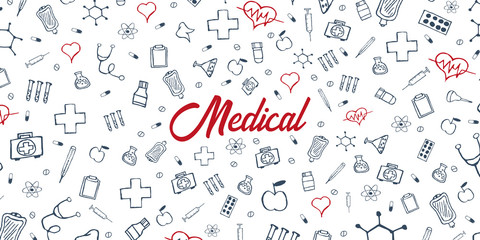 Medical background. Medical care. Health care. Vector medicine illustration.