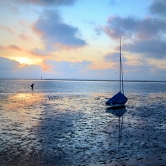 Sonnenuntergang am Wattenmeer