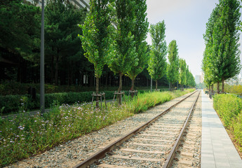 Fototapeta premium landscpae of old railway park