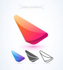 Vector abstract aircraft wing illustration. Logo elements
