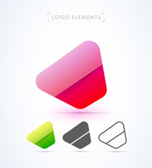 Vector abstract logo elements. Material design, flat, line style