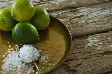 Salt and lime in a plate