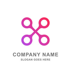 Letter X Automotive Technology Logo Vector 