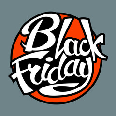 Black Friday Sale handmade lettering logo  vector illustration flat style