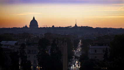 Fototapeta na wymiar Vistas de Roma desde Villa Borguese