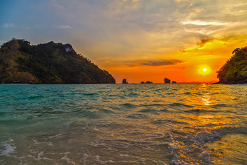 sunrise paradise evening island