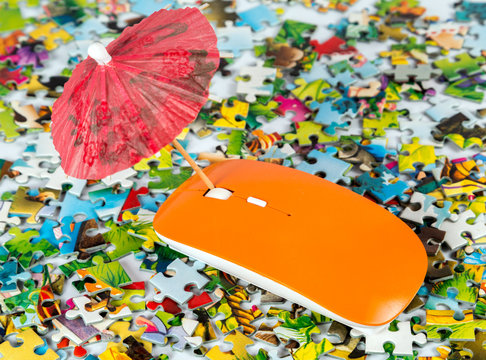 jigsaw puzzle colored pieces