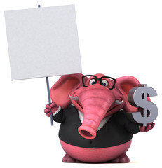 Pink elephant - 3D Illustration