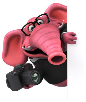 Pink elephant - 3D Illustration