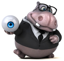 Fun hippo - 3D Illustration