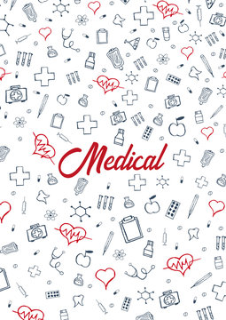 Medical background. Medical care. Health care. Vector medicine illustration.