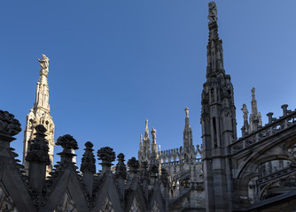 Fototapeta na wymiar Milan Cathedral roof