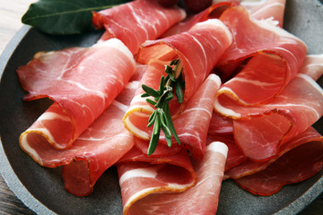 prosciutto with rosemary  or ham of black forest or serrano.