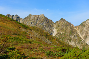 長野　北アルプス　不帰ノ嶮　秋