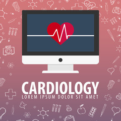 Cardiology. Medical background. Health care. Vector medicine illustration.