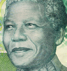 Biella, Italy - October 29, 2017. Banknote with Nelson Mandela portrait. South African Reserve Bank - obrazy, fototapety, plakaty
