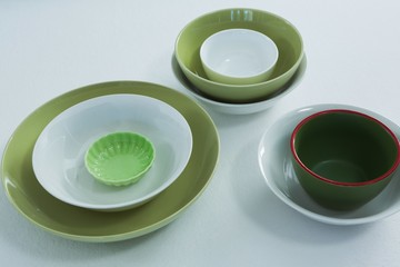 Various types of plastic bowl