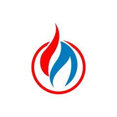 Flame, oil, water drop shape for natural gas company logo design template vector