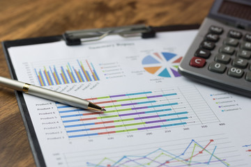 Business report plan put on the desk.