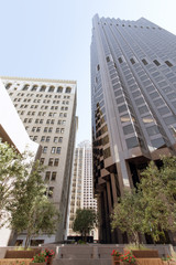 Obraz na płótnie Canvas View of modern contemporary office city buildings in downtown 
