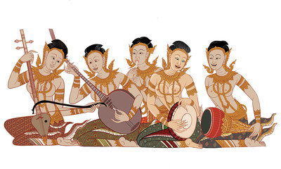 Thai traditional painting vector