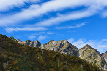 長野　北アルプス　不帰ノ嶮　秋