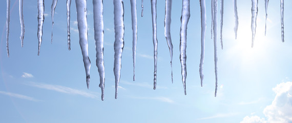 Hängende Eiszapfen