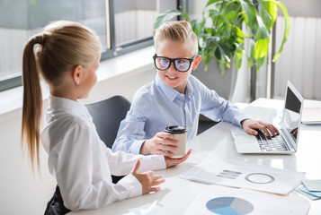 Pleasant children are working together