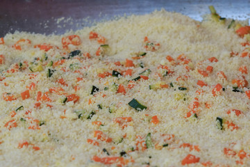 Obraz na płótnie Canvas The preparation of the paella still bends