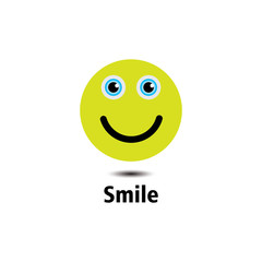 Smile Emoticon Logo Vector Template Design
