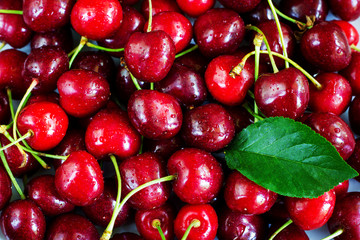 A lot of sweet cherries. Background.