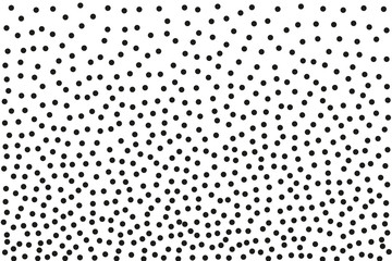 Background with irregular, chaotic dots, points, circle. Abstract monochrome pattern. Memphis style Random halftone. Pointillism