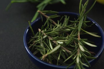 Rosemary herb in a bowl