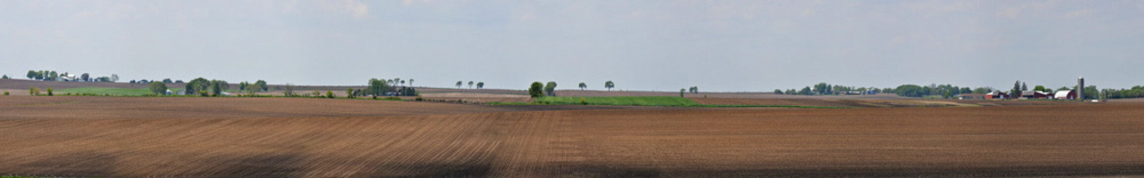 Vast Midwest Farm Land Panorama