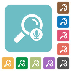 Voice search rounded square flat icons