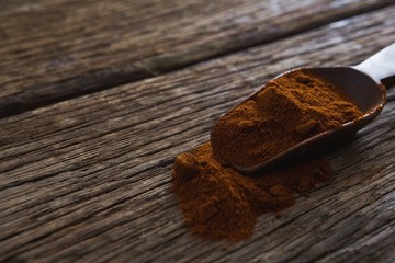 Rasam powder in scoop