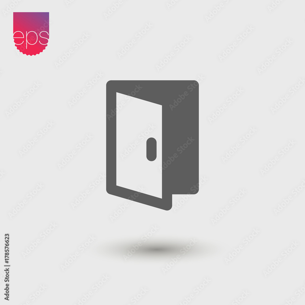 Aufkleber Exit simple Vector Icon. Vector emblem isolated on grey background. Vector pictogram clipart