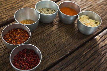 Various type of spices in bowl