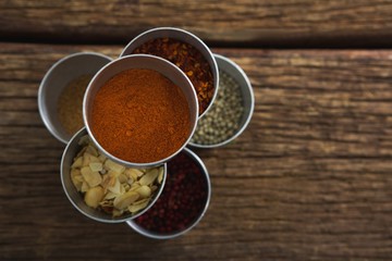 Various type of spices in bowl