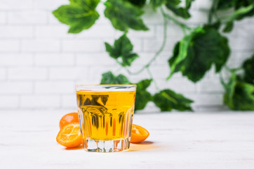 Transparent orange drink