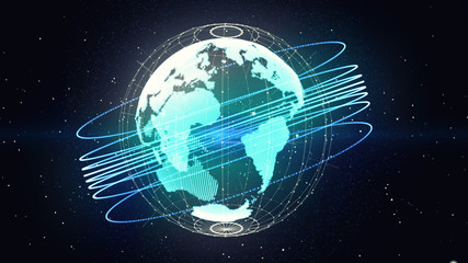 3d rendering. Planet earth and connections