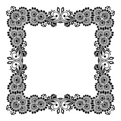 Hand drawn floral background with place for text. Vector Illustration