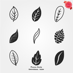 leaf icon set