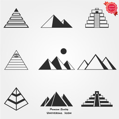 Pyramid icon set