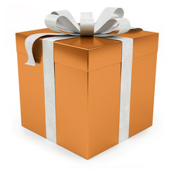 Red christmas gift isolated 3D rendering